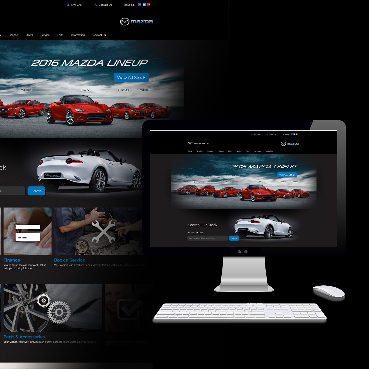 mockup of an auto dealership website template